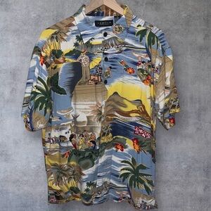 Cactus Men's Casual Button Down Shirt - Multicolor Tropical Print